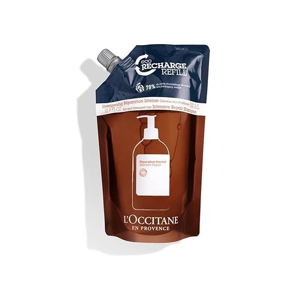 L'Occitane Intensive Repair Shampoo: Silicone-Free Shampoo, Help Revitalize Dry, Damaged, Color-Treated Hair, Vegan, Refill Available
