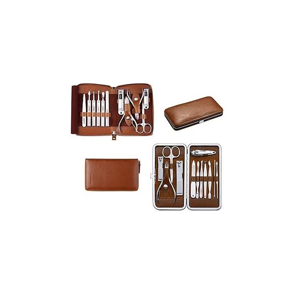 FAMILIFE Manicure Pedicure Kit Professional Nail Clippers Set Men and Women 12 Pieces 11 in 1 Stainless Steel Tools