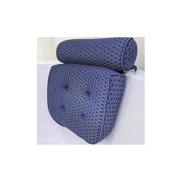 AEROiVi Luxury Bath Pillows for Tub，Bath Pillow Bathtub Head and Neck Support Cushion Made from Soft Spacer Mesh Material with Suction Cups