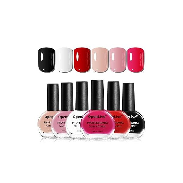 10ml Nude Pink Nail Polish Set 6 Colors Brown Red Purple All Seasons Neutral Color Quick Dry for Women Salon DIY Art