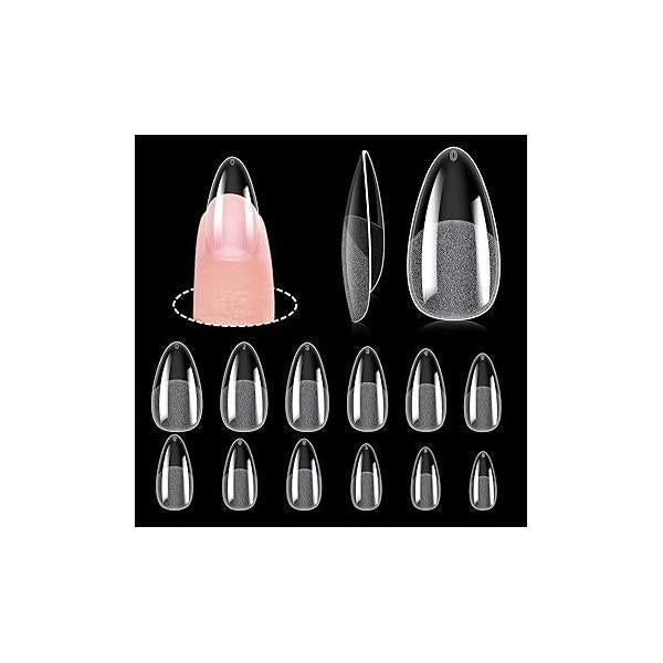 MEKK Brand, 500PCS Ballerina Coffin Nails, Full Cover Long Fake 10 Sizes, Acrylic Nail Tips for Salons & DIY Art