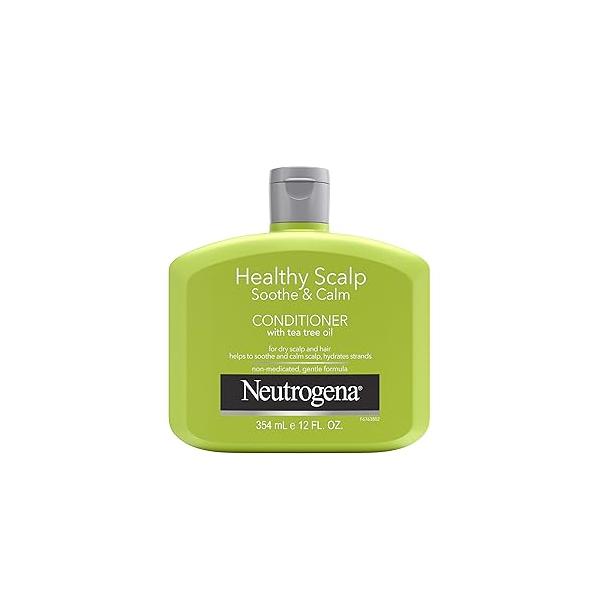 Neutrogena Tea Tree Oil Conditioner - Soothing & Calming for Healthy, Moisturized Hair Scalp, pH-Balanced, Paraben-Free, Phthalate-Free, Safe Color-Treated Hair, 12 fl oz