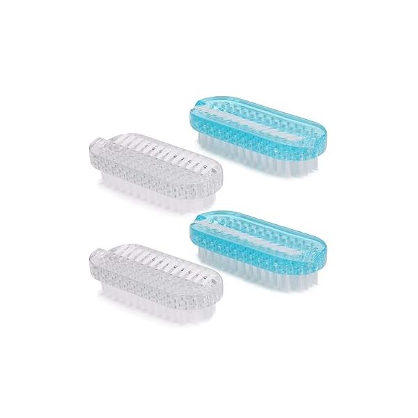 Tbestmax Cleaning Nail Fingernail Brush Wood 2 Side for Manicure Pedicure Women Kids 4 Pack