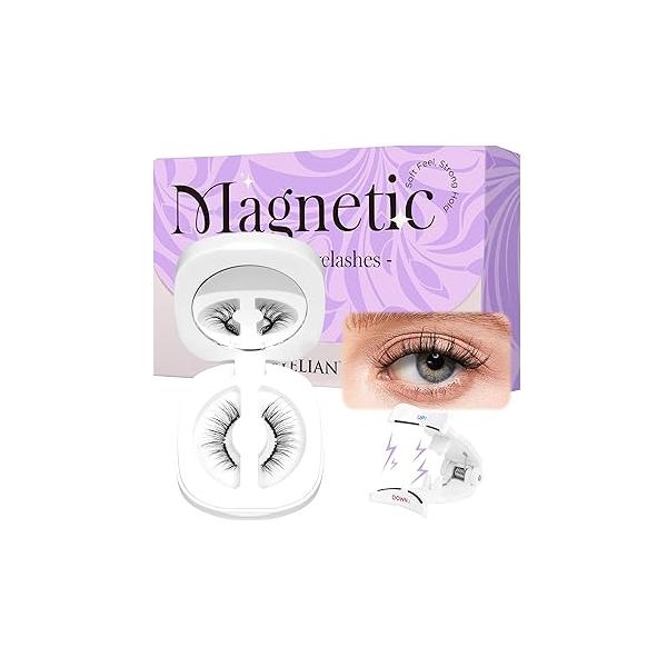 BEYELIAN Magnetic Eyelashes Natural Look Soft Lashes with Applicator Reusable No Glue Needed False Easy to Wear and Remove (1 Pair,SME01)