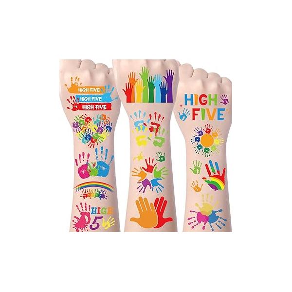 High 5 Five Temporary Tattoos Stickers, 200+ Hi 5th Birthday Party Decorations for Boys, Favors Supplies Kids