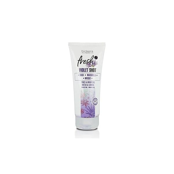 SALERM - Purple Mask Biokera Fresh Violet Shot 200 ml For Blonde, Gray, Highlighted, or Bleached Hair Helps Neutralize Yellow Tones Enhances Shine