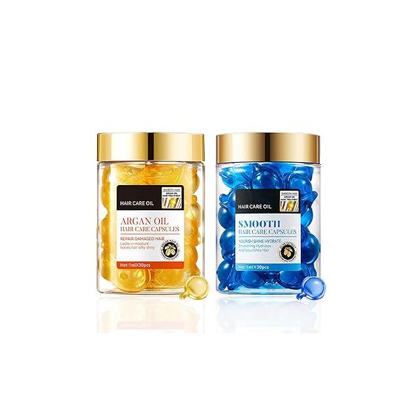 Rose Hair Serum & Honey for Women,Moisturizing Oil Styling,Hair Care Conditioner All Types,30 Capsules