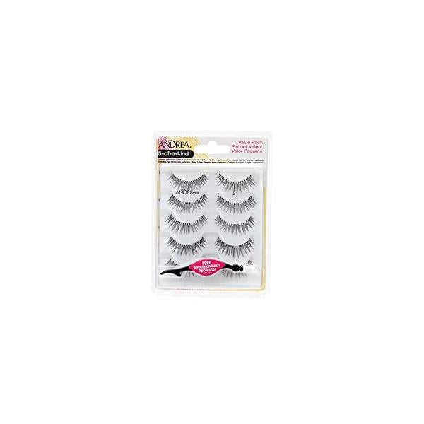Andrea Fake Eyelashes Multi-Pack with Applicator, 21mm - Natural Look Lashes for Eye Makeup, Dramatic & Lightweight False Eyelashes, 1 Pack