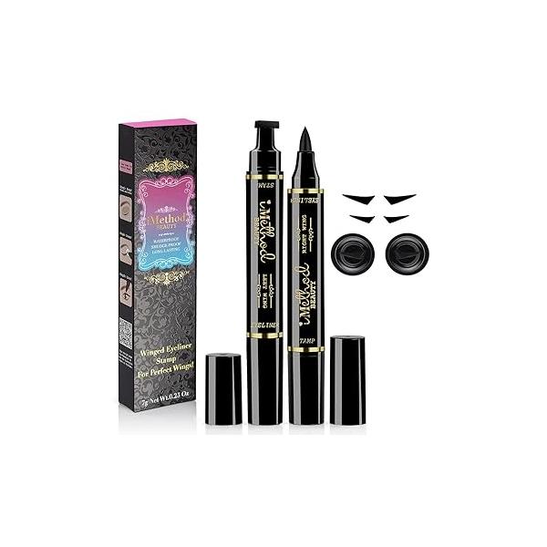 iMethod Eyeliner Stamp 2 Pens Winged Stamp, Perfect Wing Cat Eye Long Lasting Liquid Liner, Waterproof & Smudgeproof Makeup
