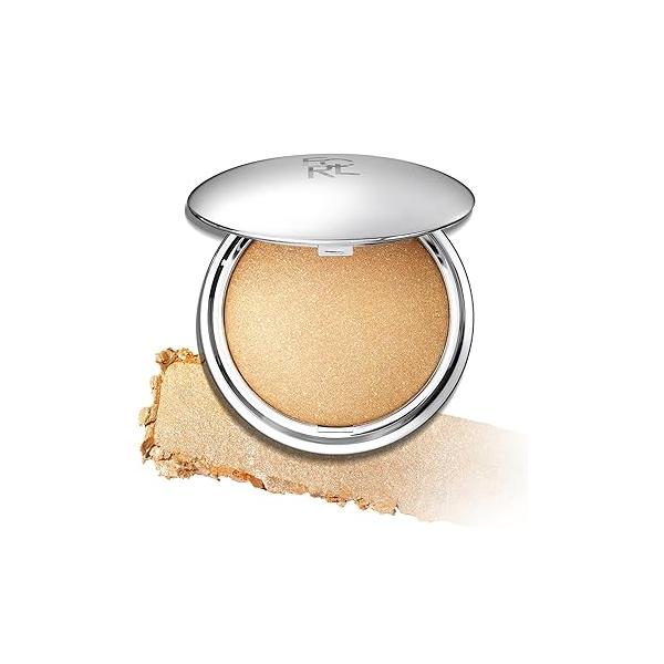 FOCALLURE Shimmer Face Highlighter Makeup Powder, Gel to Powder Glow Finish, Leaving a Lightweight & Healthy Radiance, Long Lasting Luminous Body Makeup,GD01 New World