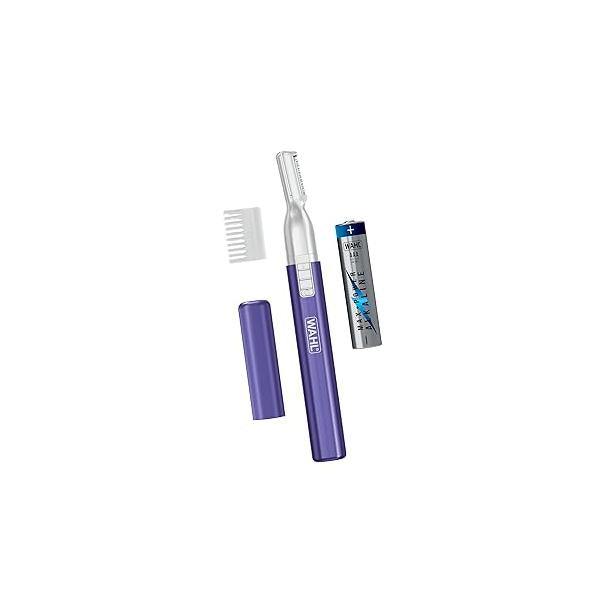 Wahl Clean & Confident Female Battery Pen Trimmer with Rinseable Blades for Eyebrows, Facial Hair, Light Grooming- Hygienic Grooming Easy Cleaning Included - Model 5640-100