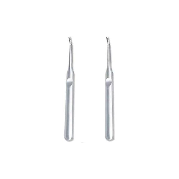 2 Pcs Stainless Steel Cuticle Pusher Remover Dead Skin Fork Trimmer Professional