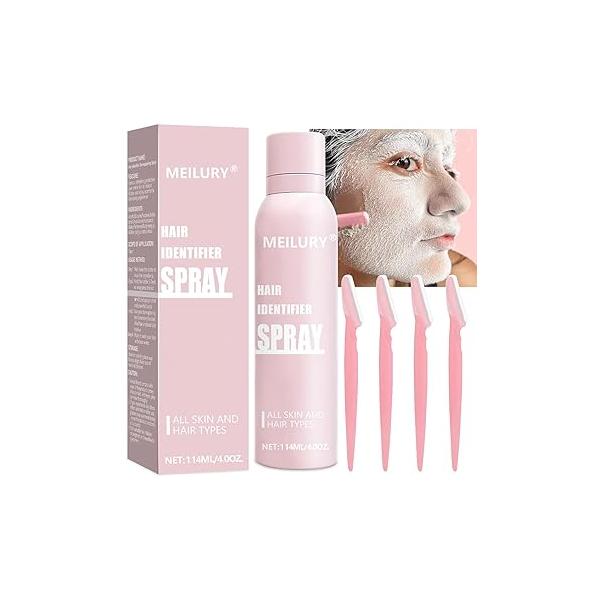 Hair Identifier Spray for Face Shaving,Moisturizing and Skin Care Dermaplaner Spray, Glow Reveal Dermaplaning, Peach Fuzz Remover Women (1pc)