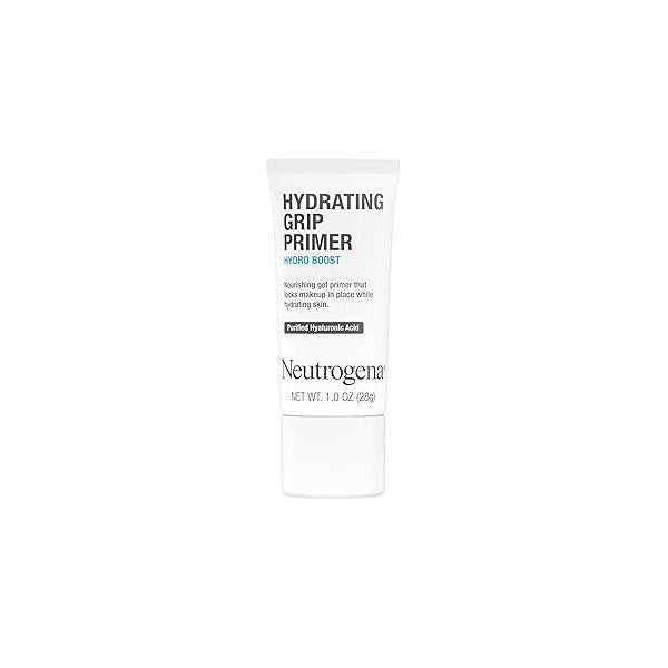 Neutrogena Hydro Boost Hydrating Grip Primer with Purified Hyaluronic Acid, Invisible Gel Face Locks Makeup in Place, Extends Wear and Hydrates Dull Skin, Dewy Finish, 1.0 oz