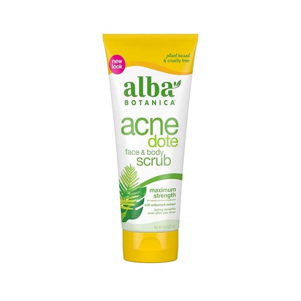 Alba Botanica Natural Acnedote Face & Body Scrub, 8 Fl Oz