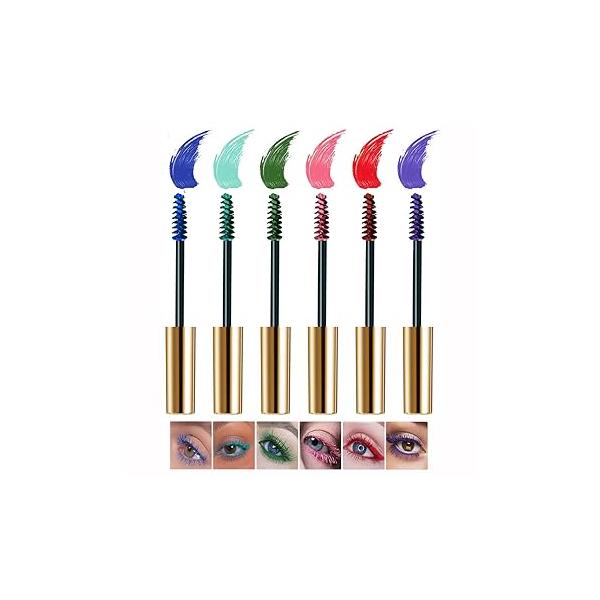 Fiber Lash Mascara - 6 Colors Waterproof Long-Lasting Charming Eye Set for Eyelashes