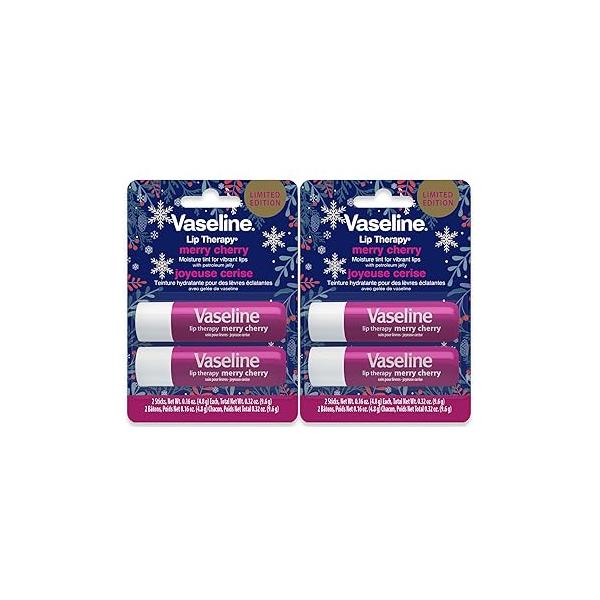 Vaseline Lip Therapy Stick Twin Pack - Merry Cherry Holiday Limited Edition (2-Pack)