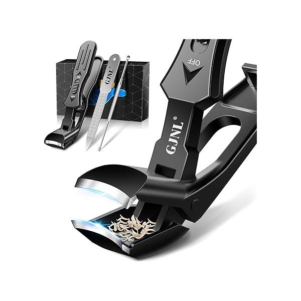 Toenail Clippers for Seniors Thick Toenails, Upgrade Angled Nail Clipper Seniors, Toe Men with Wide Jaw Opening, Sharp Heavy Duty Fingernail Cutter Catcher