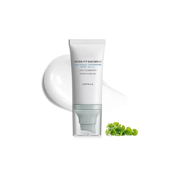 Centella Sunscreen SPF 50+,Face Sun Screen Long-Lasting Protection【Moisturizing Water Fit】【 Refreshing &Non-Greasy】【Lightweight】【NO White Cast - Dry Oily Skincare】Blue×1