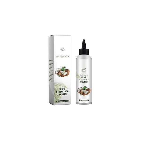 Natural Coconut Oil for Hair Growth,Nourishing Scalp Treatment Stronger Strands,Frizz Control & Split End Repair,for All Types,3.38Fl Oz
