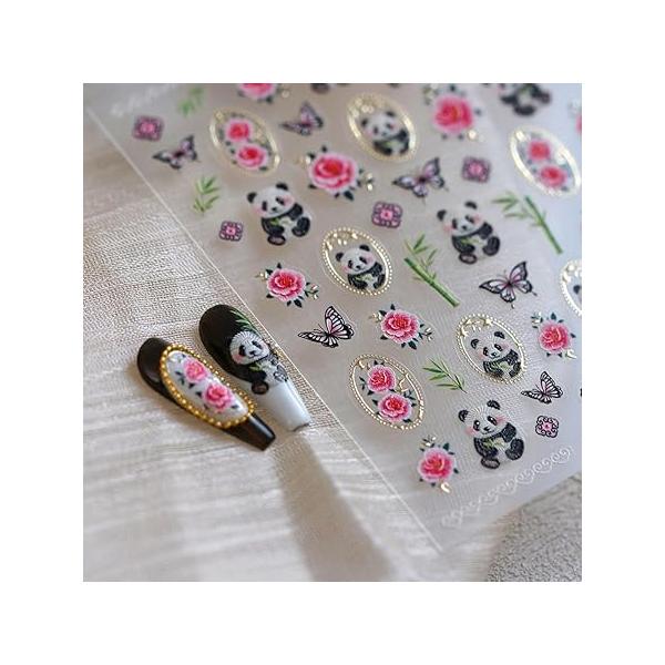 5D Embossed Phoenix Nail Stickers, Gold & Red, Oriental 3D Bohemian Style, Waterproof, Floral Theme, Lightweight, Art Stickers Decals, Decals