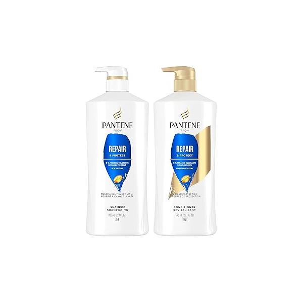 Pantene Shampoo, Conditioner and Hair Treatment Set, Repair & Protect for Damaged Hair, Safe Color-Treated