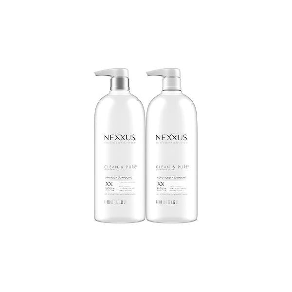Nexxus Clean and Pure Clarifying Shampoo Conditioner With ProteinFusion, 2-Pack for Nourished Hair Paraben Free Salon 33.8 oz