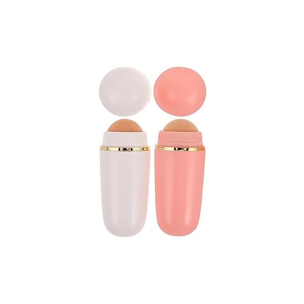 Beaupretty 2pcs Oil-Absorbing Volcanic Face Roller Oil Absorbing Stone Skin Facial Skincare Tool Oily Control for Makeup