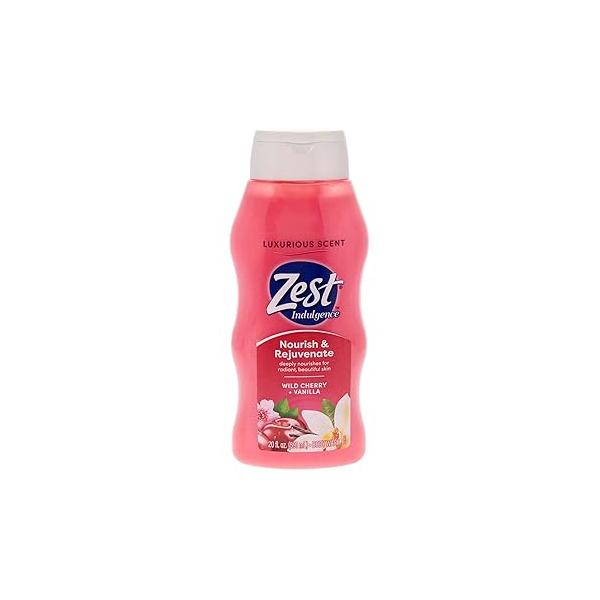 Zest Body Wash - Infused with Wild Cherry and Vanilla Hydrating Soap Suitable for All Skin Types 20 oz