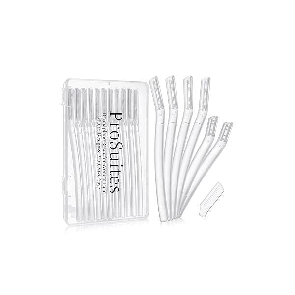 16 Count Dermaplane Razor for Women Face, Professional Facial & Eyebrow Hair Remover, Gentle Skin Exfoliation with Precision Blades，Transparent