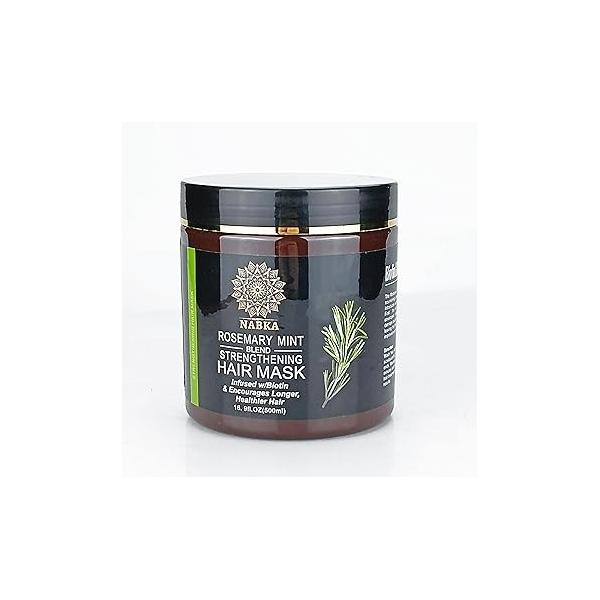 NABKA Rosemary Hair Mask for Thickening Growth, 16.9 Ounce, Paraben & Sulfate Free, Biotin Infused