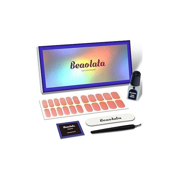 Nail Polish Strips, 44 Wraps, Stickers, Gel Easy Apply& Remove, Long Lasting, Salon Quality (Upside Red&Black&Gold)