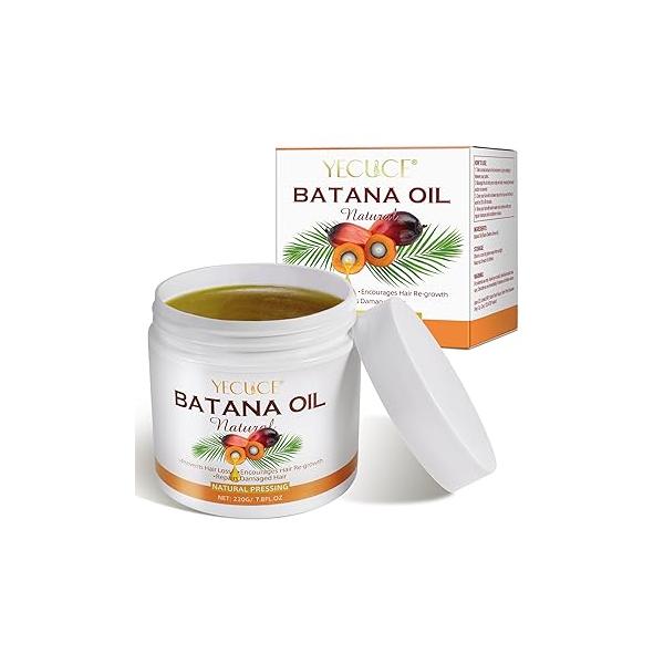 Batana Oil for Hair Growth 7.8 fl.oz, 100% Pure & Natural Organic from Honduras, Prevents Loss and Repairs Damaged Skin