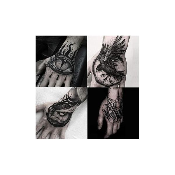 2 Sheets Waterproof Hand Back Body Art Temporary Tattoos Stickers Sun Moon