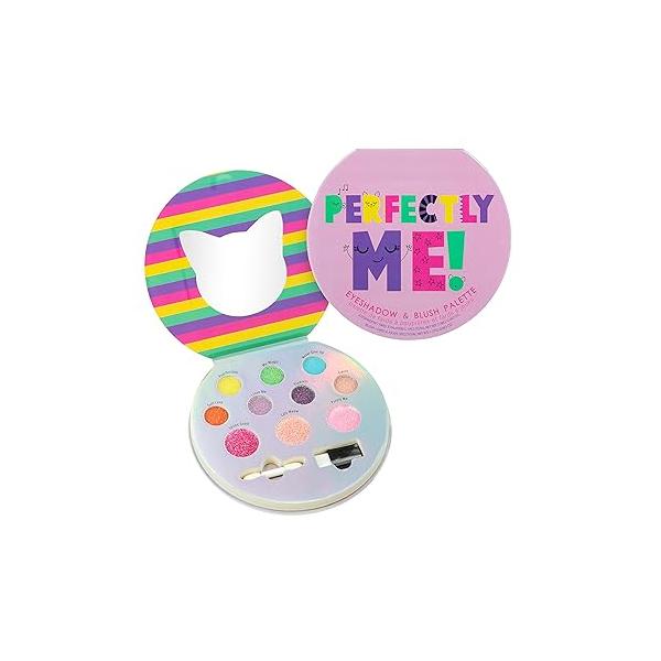 Cool Glisten & Glitter Makeup Palette 10 Color Eyeshadow Blush Novelty Beauty Set, Fold Out Compact with Mirror, Cute Gifts - Washable, Non-Toxic