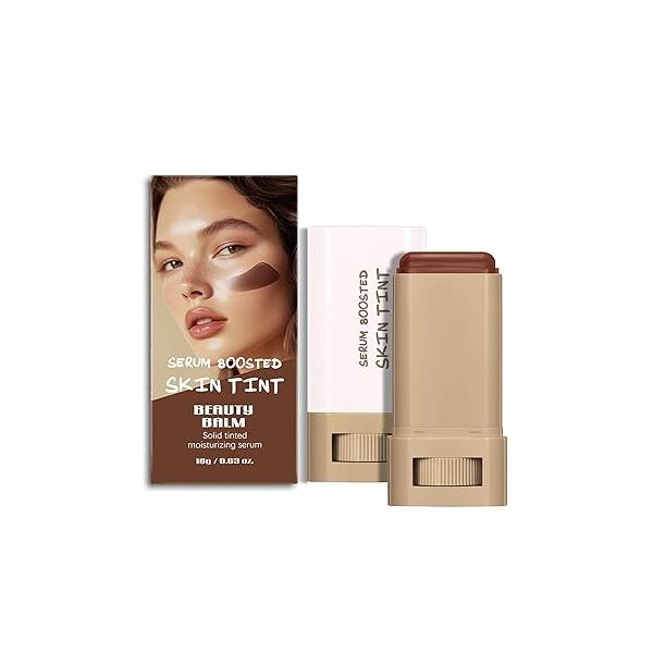 2 Pcs Foundation Stick Beauty Balm Serum Boosted Skin Tint Solid Tinted Moisturizing Contour for Women Natural Finish Makeup (#03, 0.63 OZ)