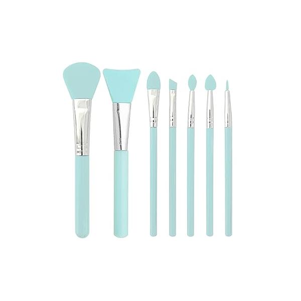 7 Pcs Silicone Brush applicator kit for Cream Makeup Products and UV Resin Epoxy Art Crafting, Green