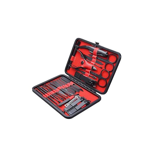 8 PCS Premium Manicure Set, AULLUA Nail Clippers, Professional Grooming Gift Kit, Pedicure Stainless Steel Facial, Cuticle, Care Tools with Luxurious Portable Travel Case, for Men & Women