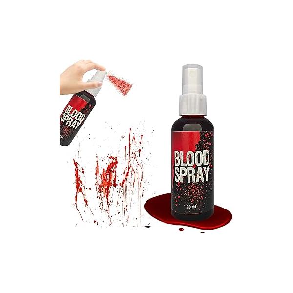 2 Pcs Realistic Washable Fake Blood Spray, Halloween Liquid Splatter for Clothes, Vampire, SFX, Zombie Clown and Stage Special Effects Makeup