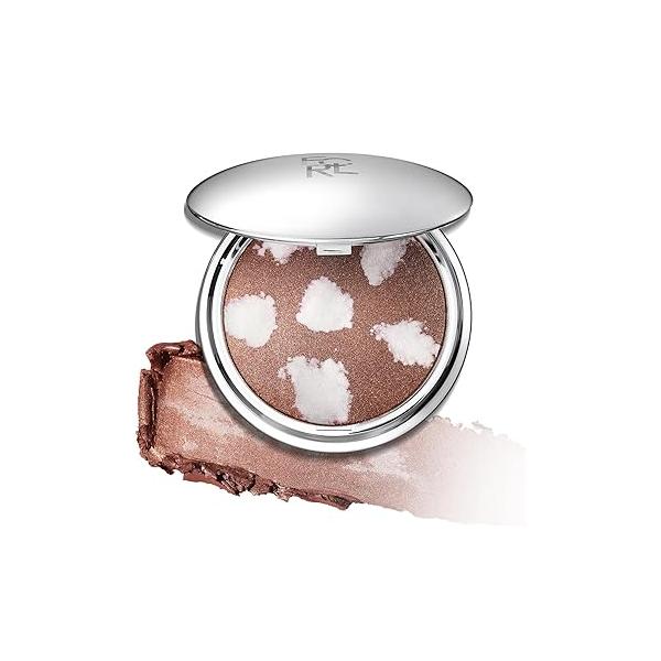 FOCALLURE Shimmer Face Highlighter Makeup Powder, Gel to Powder Glow Finish, Leaving a Lightweight & Healthy Radiance, Long Lasting Luminous Body Makeup,GD01 New World