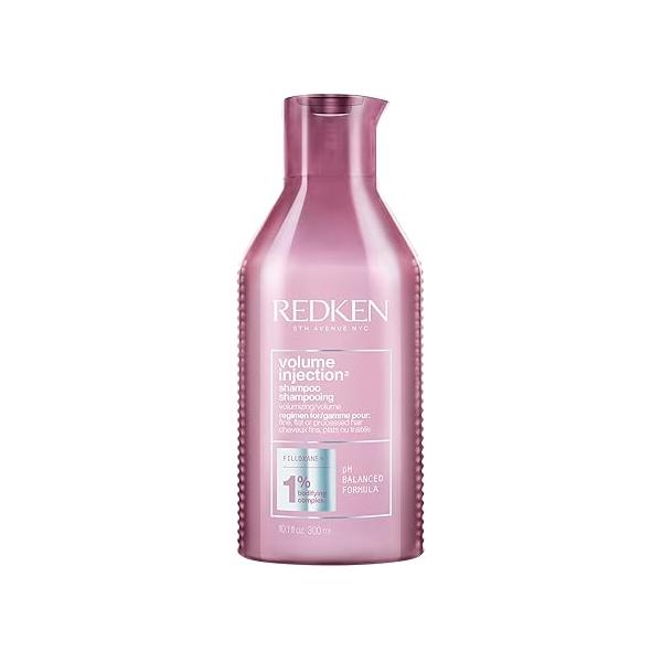 Redken Volume Injection Shampoo For Fine Hair - Adds Lift & Body, Volumizing Detangling Without Weighing Down, Paraben Free