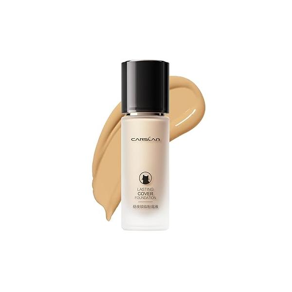 Lasting Moisture Foundation, 24H Longlasting Medium Coverage Dewy Finish Face Makeup, Poreless, Lightweight, Hydrating Liquid Foundation For Dry Skin, M02