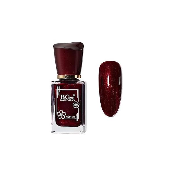 Cherry Red Nail Polish - Quick Dry Sheer Varnish Jelly Nails High Glossy- Natural Gel Long Lasting for Women No Required UV/LED