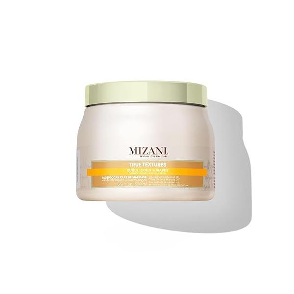 MIZANI True Textures Moroccan Clay Steam Mask - Deeply Conditions & Nourishes With Coconut Oil, For Curly Hair