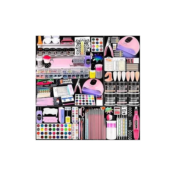 Acrylic Nail Kit With Drill And U V Light Full Set Professional Starter For Beginners Everything