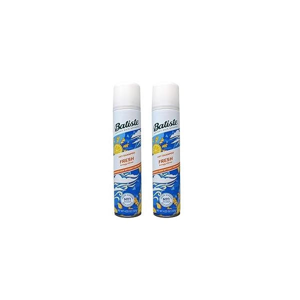 Batiste Instant Hair Refresh Dry Shampoo, BREEZY CITRUS, Fresh - 200ml/120g (Pack of 2)