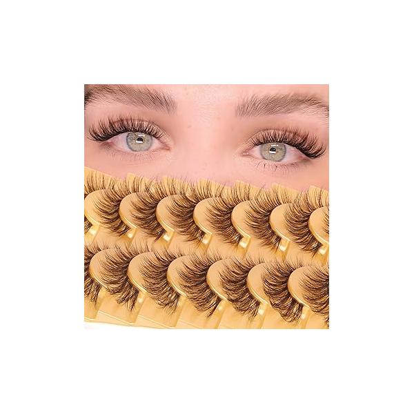 Anime Eyelashes Little Devil Spiky Manga Lashes 9 Pairs Thick Wispy Asian Japanese Style Makeup Cat Eye Doll Fake Strip by Mavphnee
