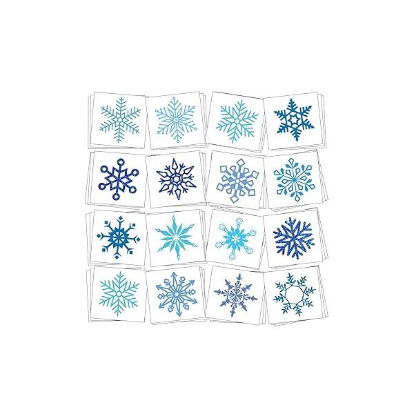 120 Pcs Snowflake Temporary Tattoos Winter Glitter Tattoo Stickers for Body Face Women Christmas Party Favors