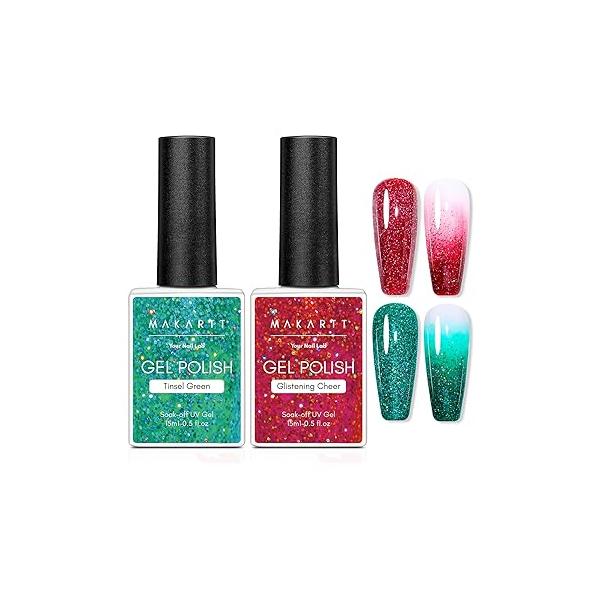 Makartt Gel Nail Polish Liner Set 8ML 2 Colors White and Black for Winter French Art Tips Swirls DIY Manicure Soak Off UV Curing with Thin Brush