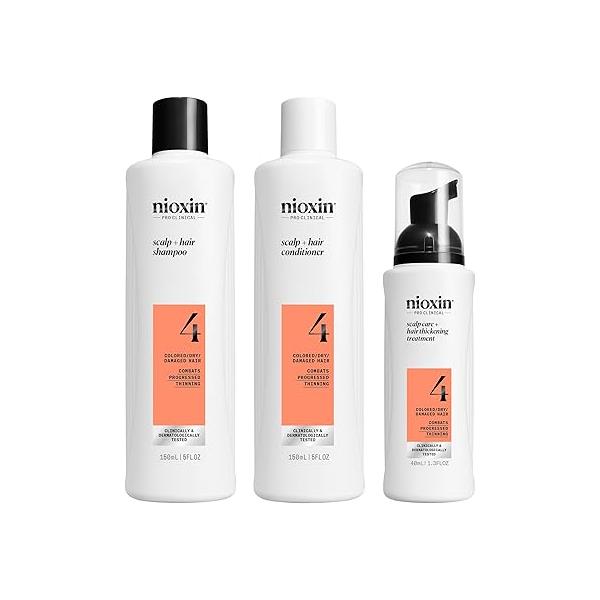 Nioxin Scalp + Hair Thickening System Kits | For Natural, Colored, & Damaged with Light to Progressed Thinning Strengthen Boost Density Niacinamide Biotin 1 Month Supply